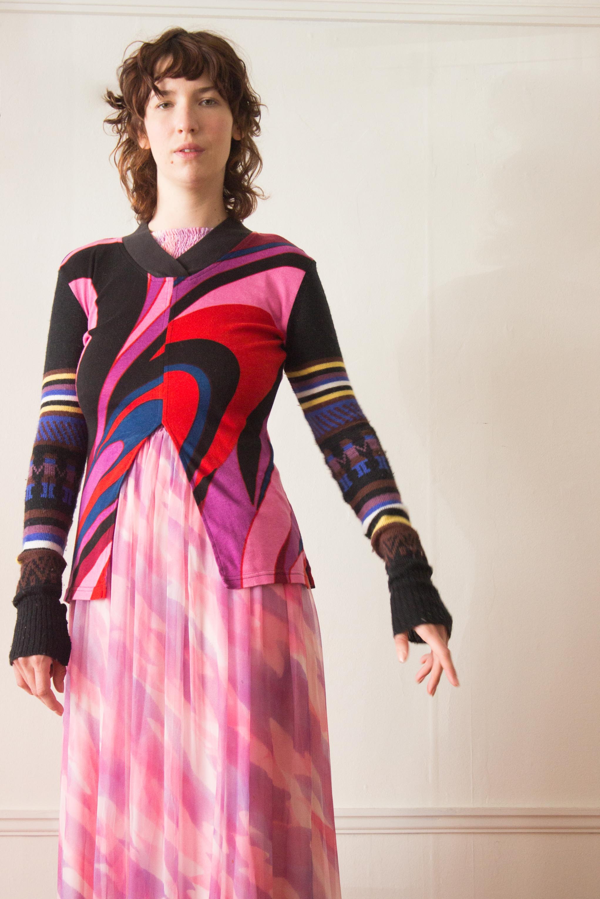 Y2K Custo Barcelona Mixed Medi Knit Top — Wayward Collection